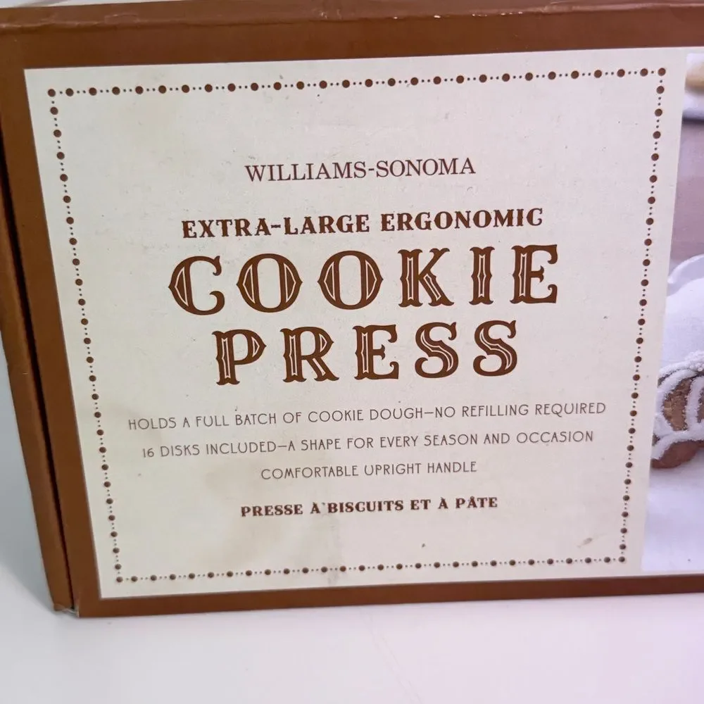 Williams Sonoma Extra-Large Ergonomic Cookie Press IOB